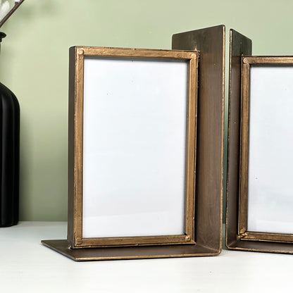 Antique Gold Photo Frame Bookends