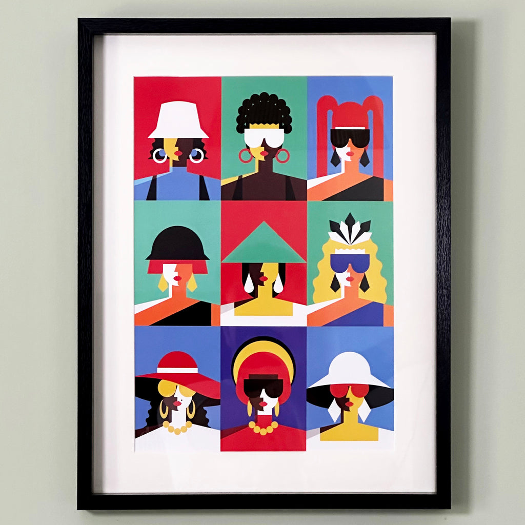 Abstract Face Framed Print 30x40cm - Style B