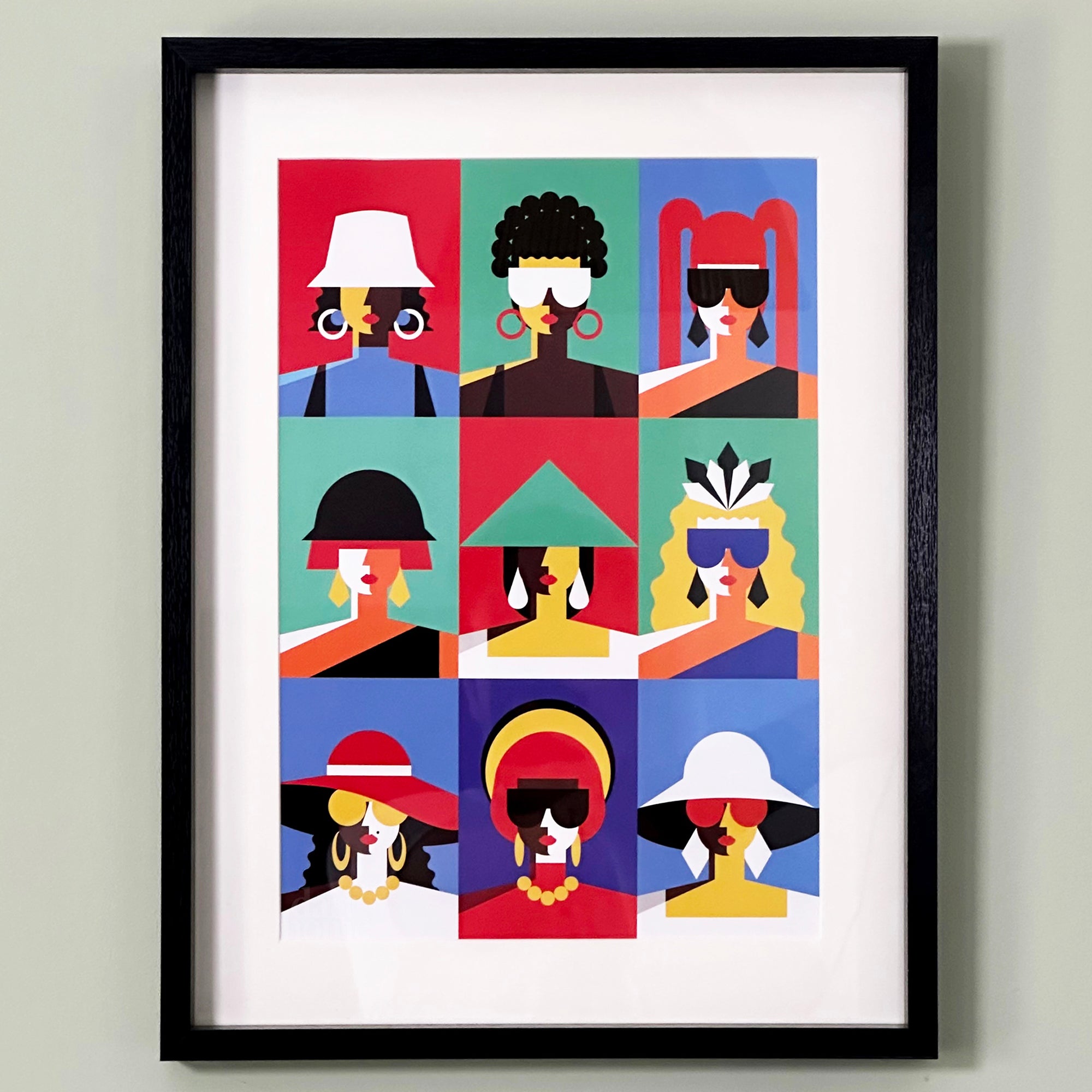 Abstract Face Framed Print 30x40cm - Style B