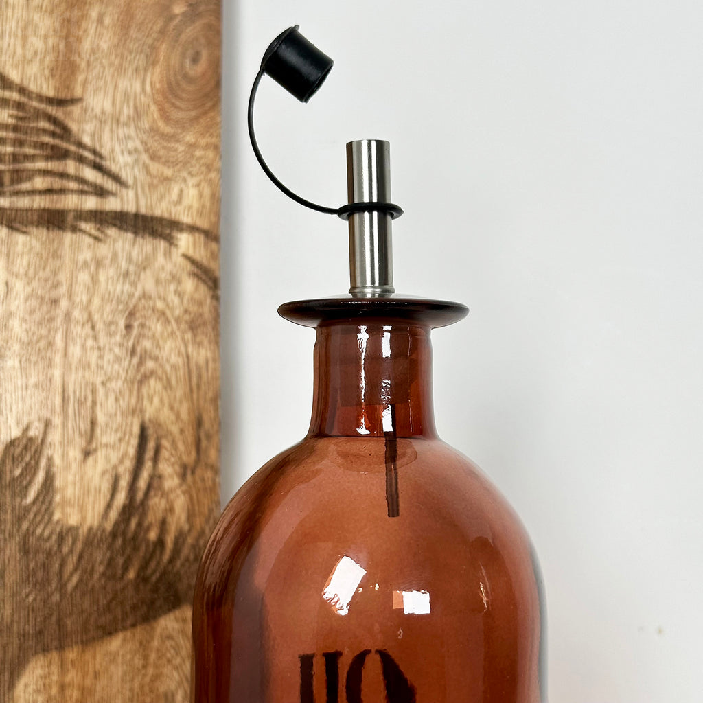Amber Glass Oil Dispenser Bottle