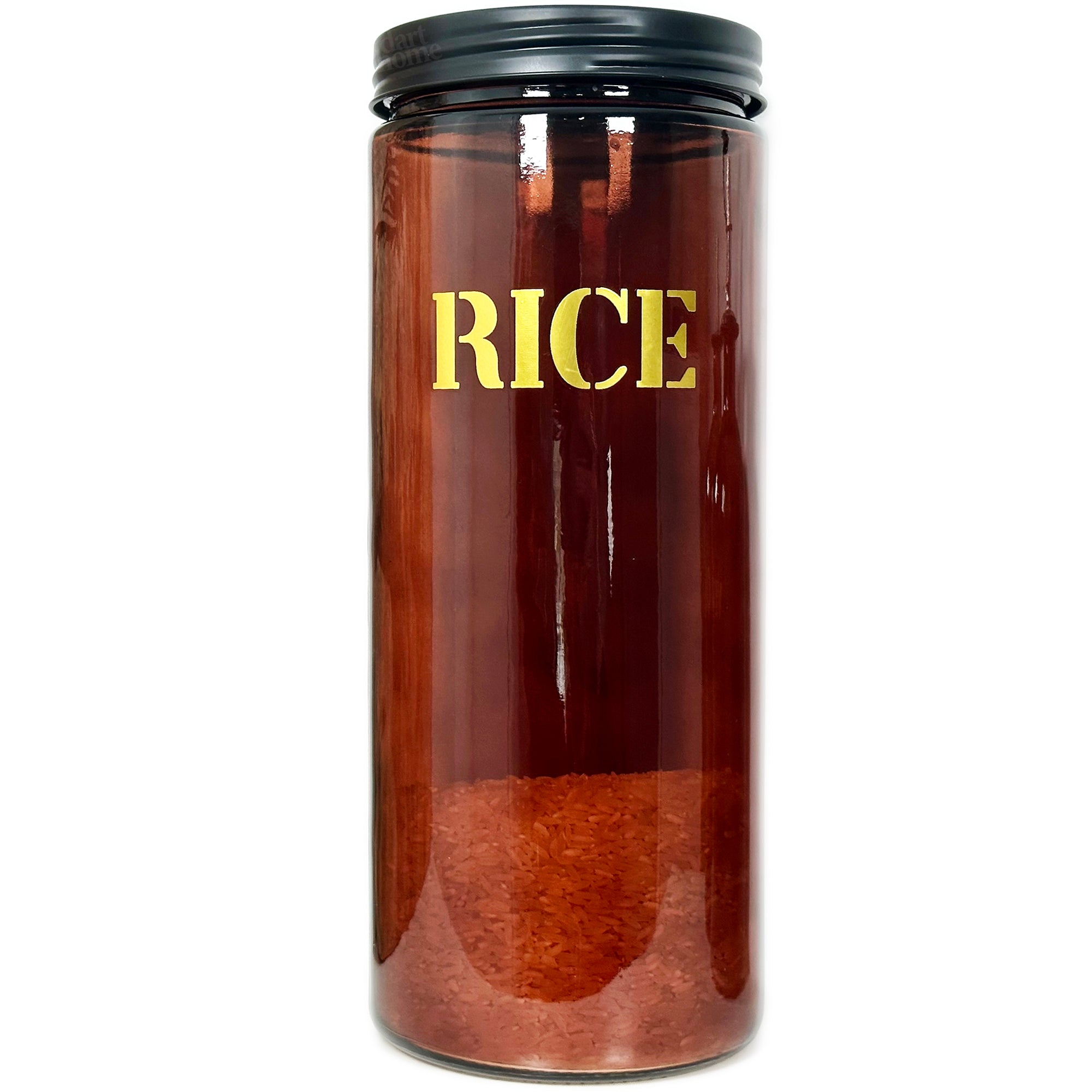 Amber Glass Rice Jar