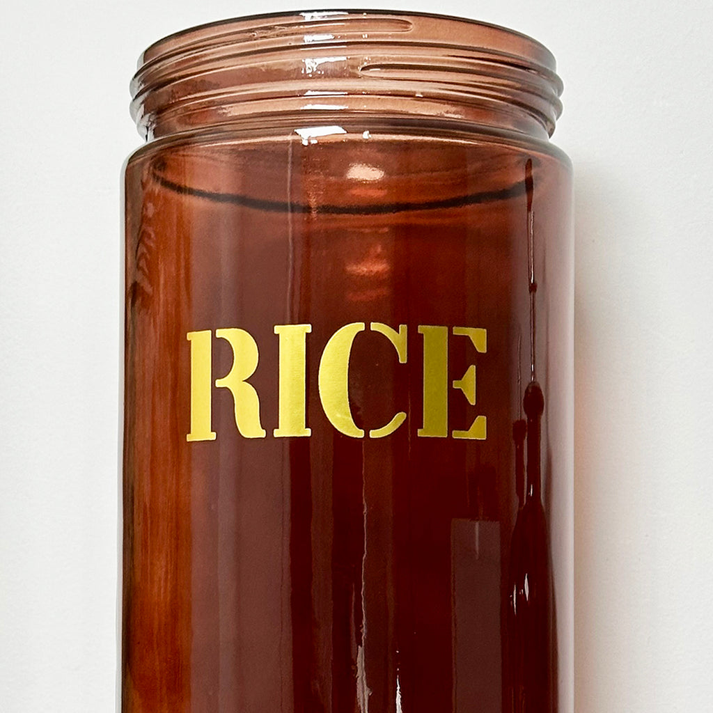 Amber Glass Rice Jar