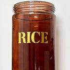 Amber Glass Rice Jar