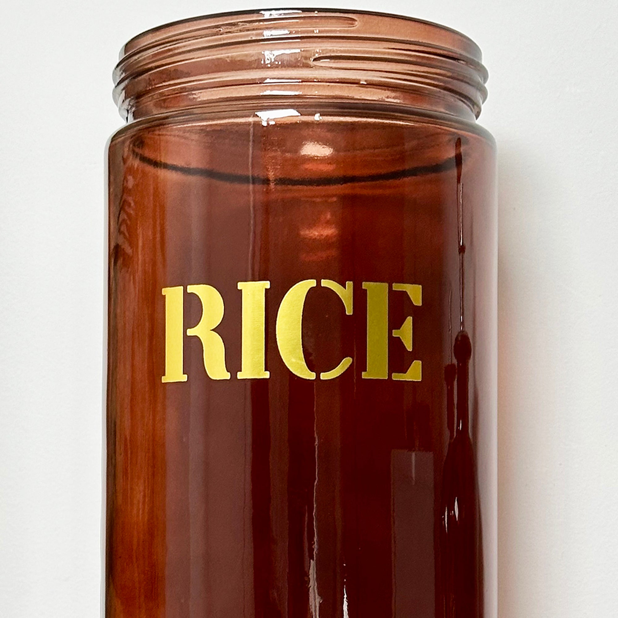 Amber Glass Rice Jar