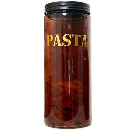 Amber Glass Pasta Jar