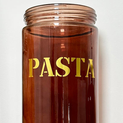 Amber Glass Pasta Jar