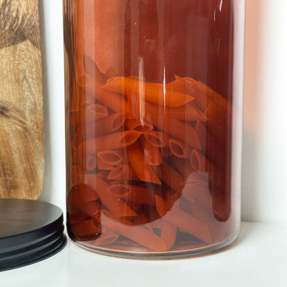 Amber Glass Pasta Jar