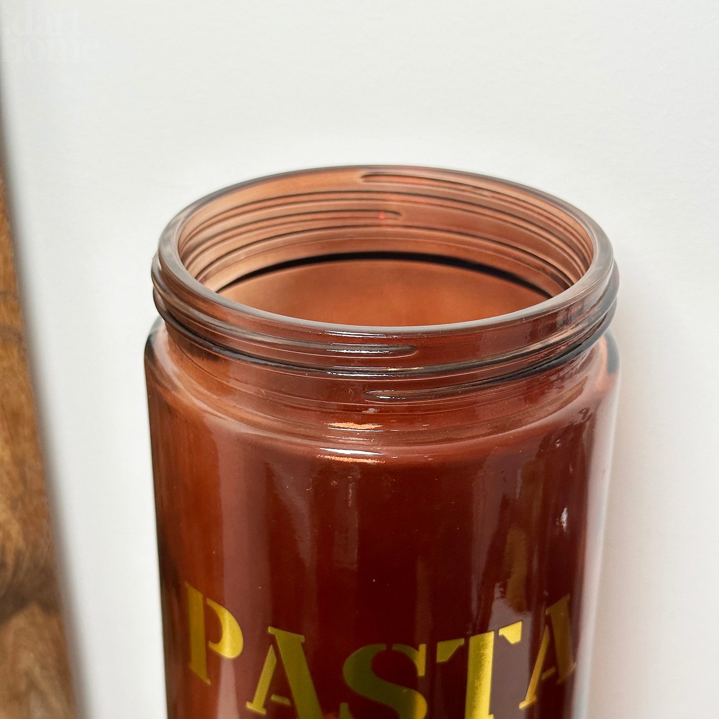 Amber Glass Pasta Jar