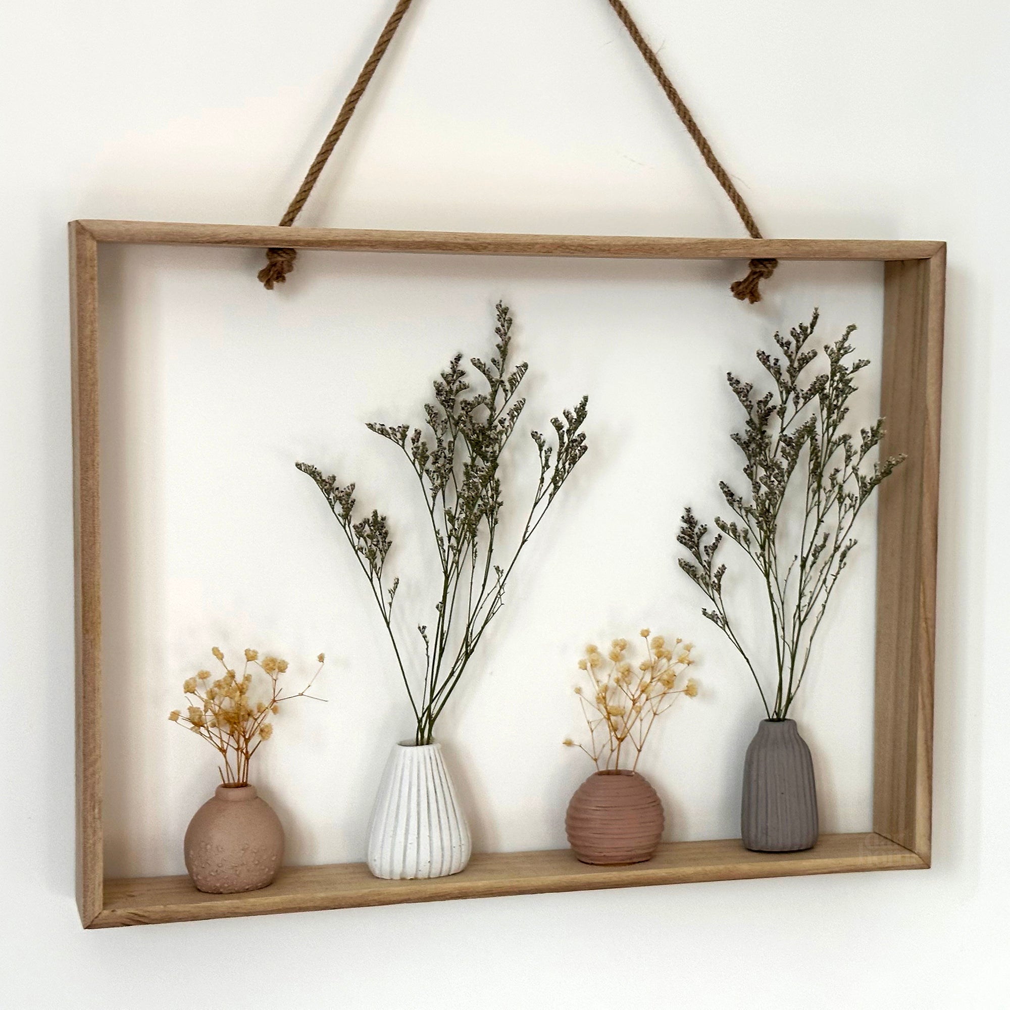 Framed Rustic Dried Flower Vases