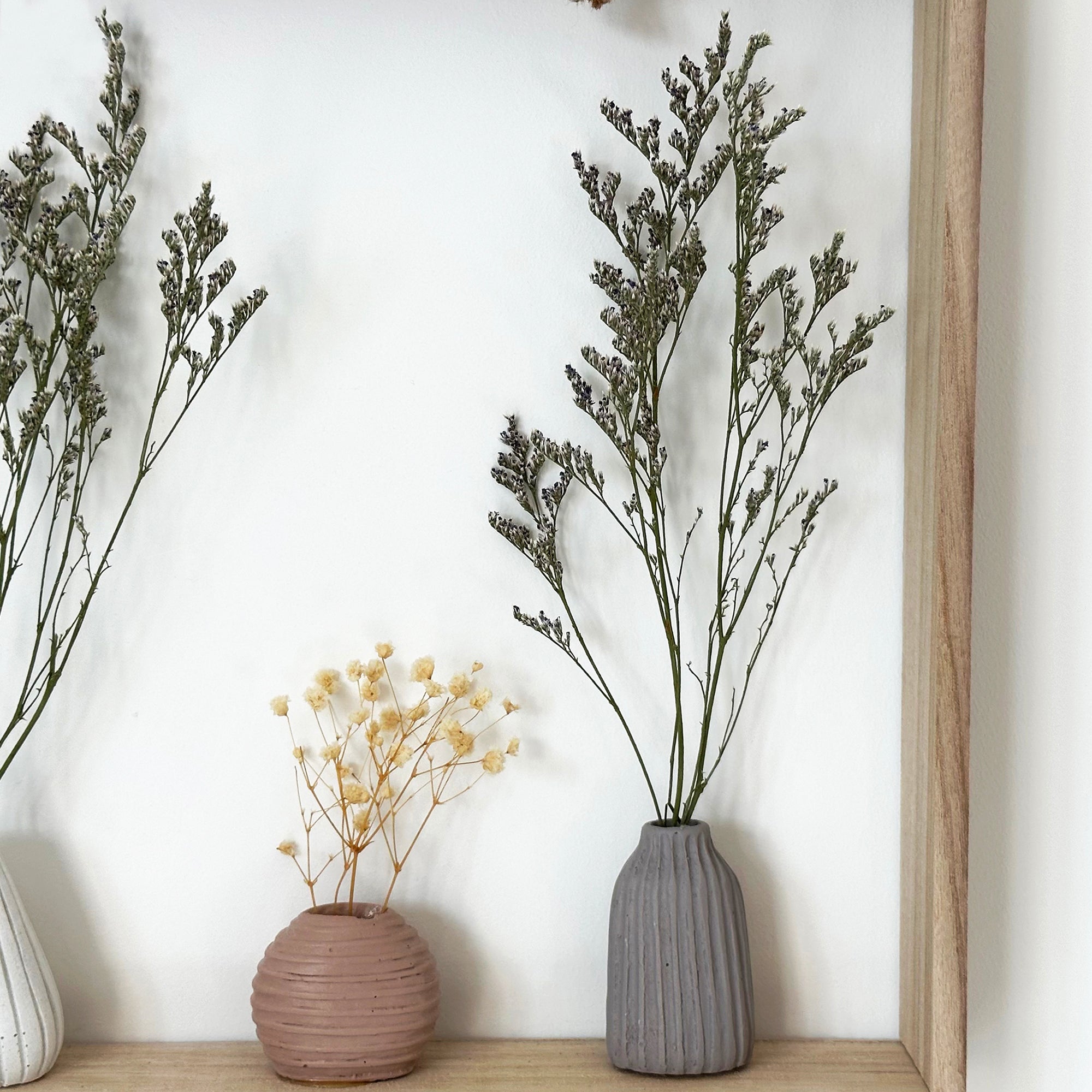 Framed Rustic Dried Flower Vases