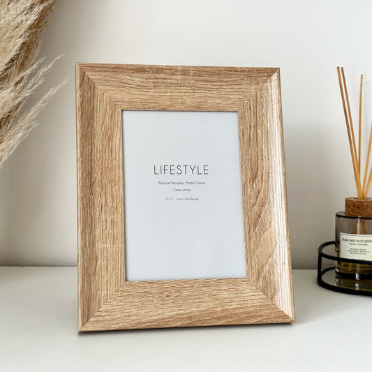 Natural Thick Wood Picture Frame 5 x 7"