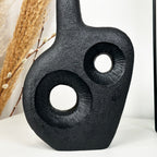 Black Abstract Irregular Donut Vase