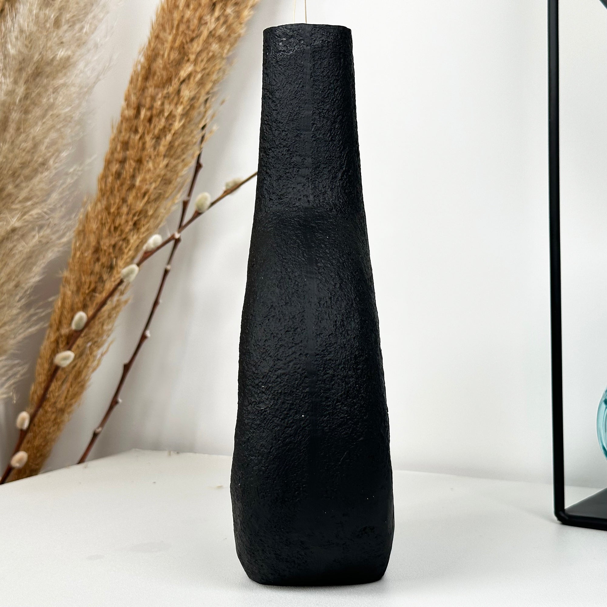 Black Abstract Irregular Donut Vase