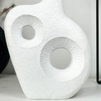 White Abstract Irregular Donut Vase