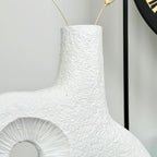 White Abstract Irregular Donut Vase