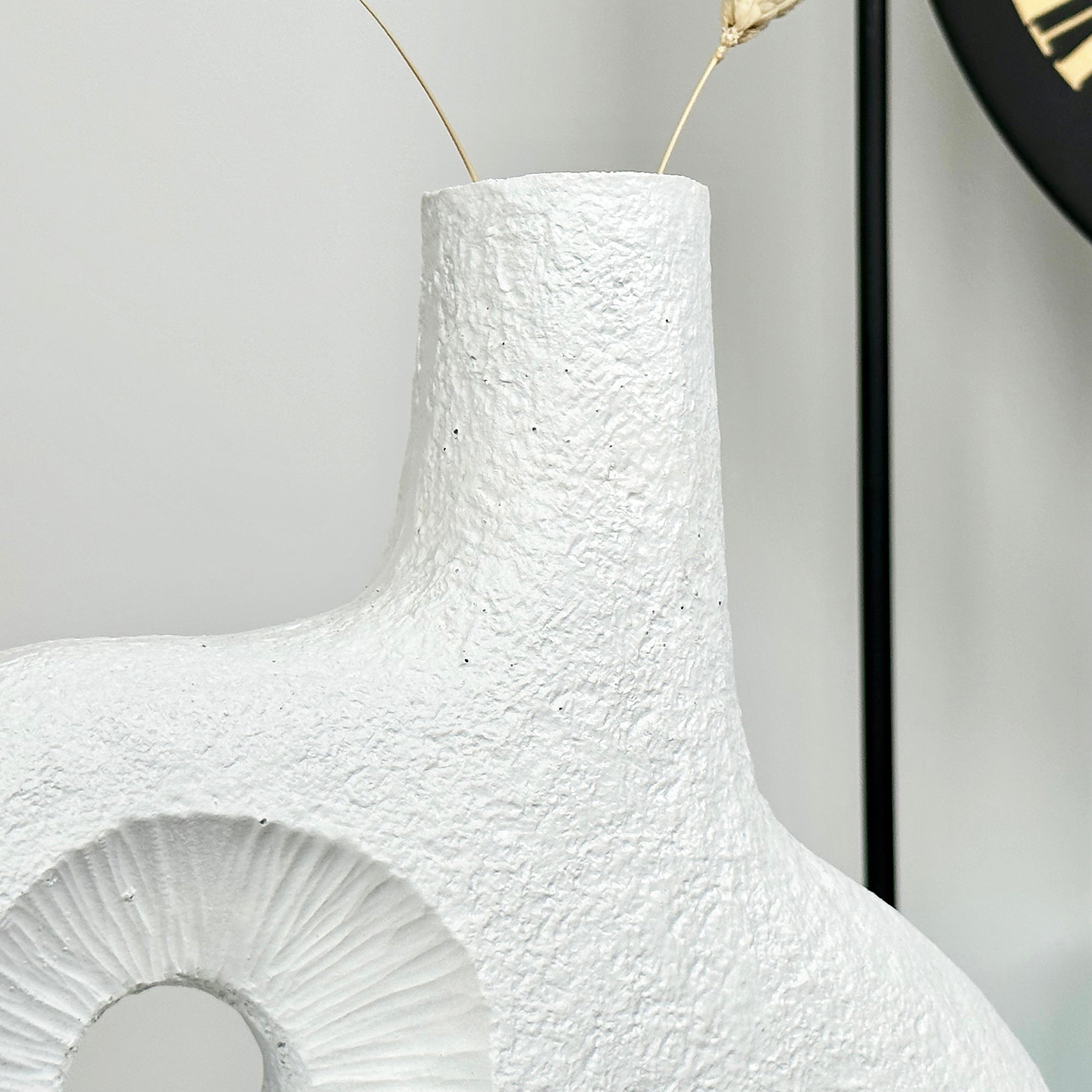 White Abstract Irregular Donut Vase