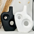 White Abstract Irregular Donut Vase