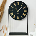 Black And Gold Clock With Shelf