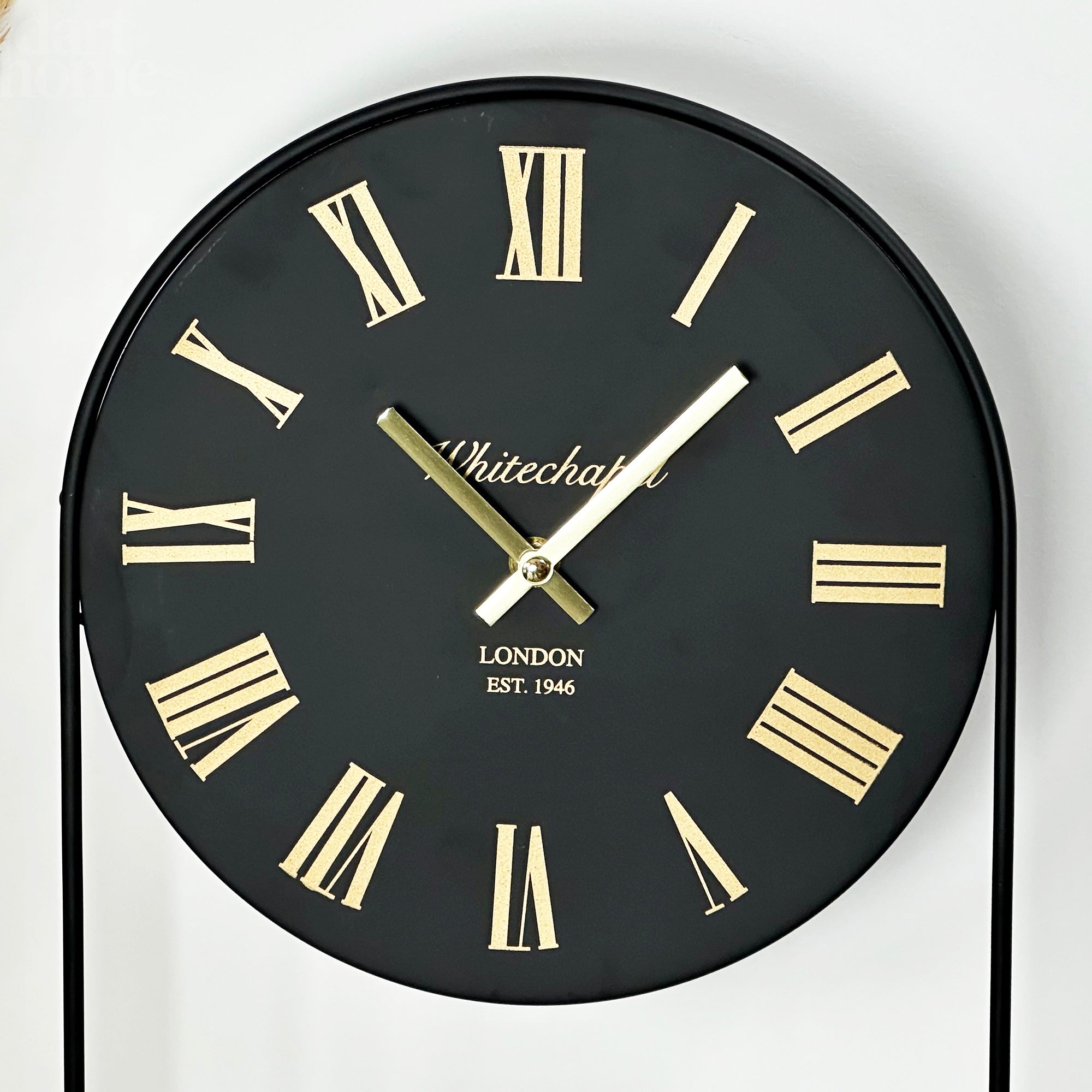 Black And Gold Clock With Shelf