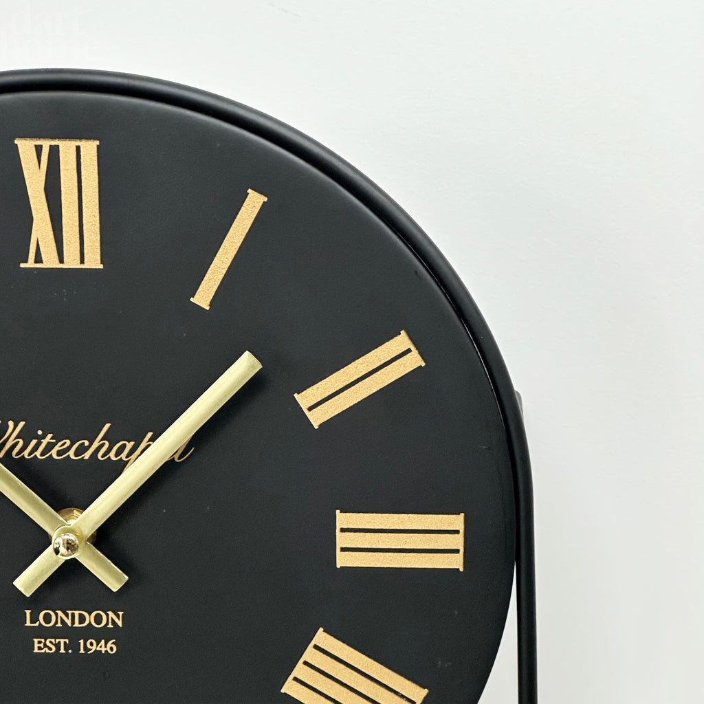 Black And Gold Clock With Shelf