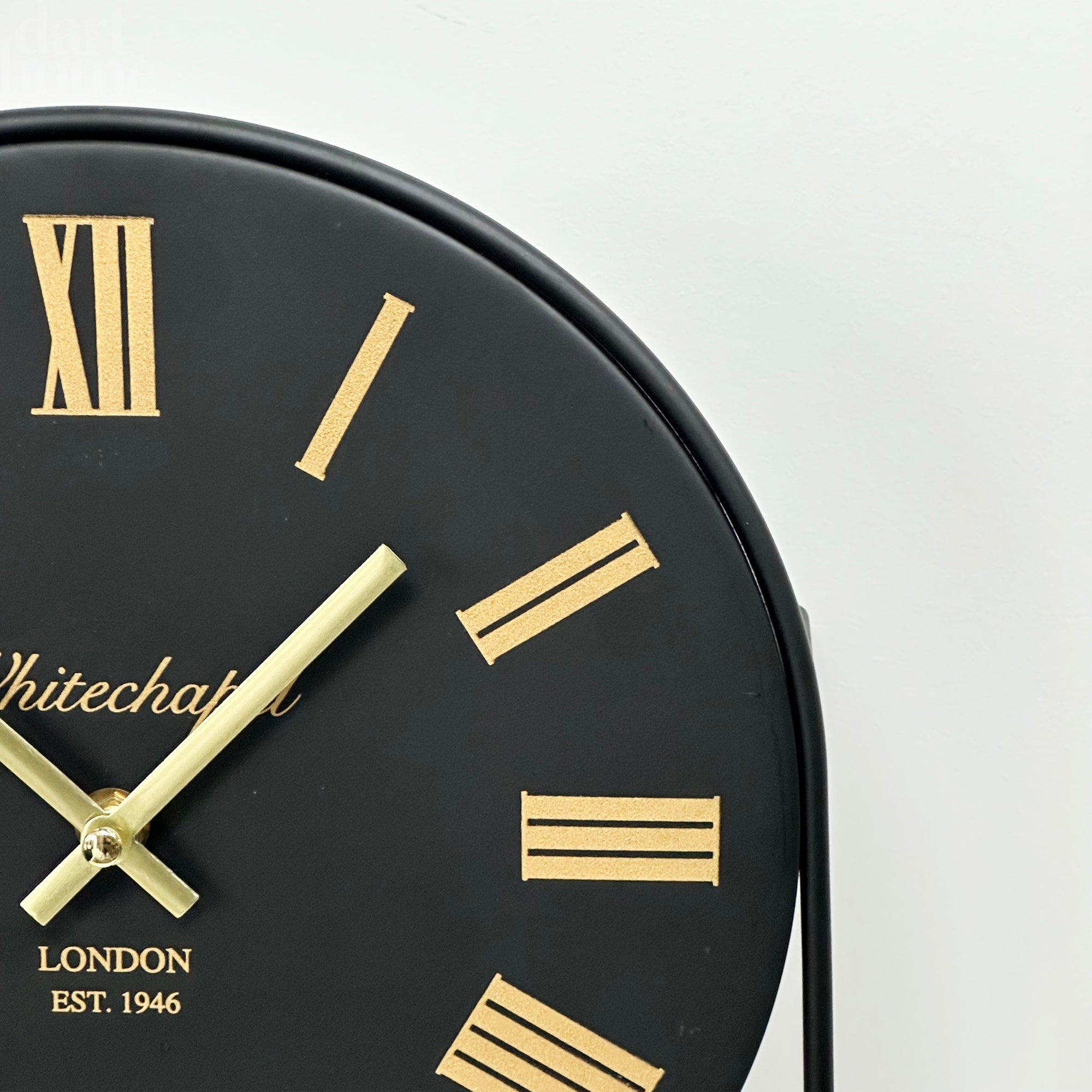 Black And Gold Clock With Shelf