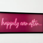 Pink Happily Ever After Framed Neon Wall Art
