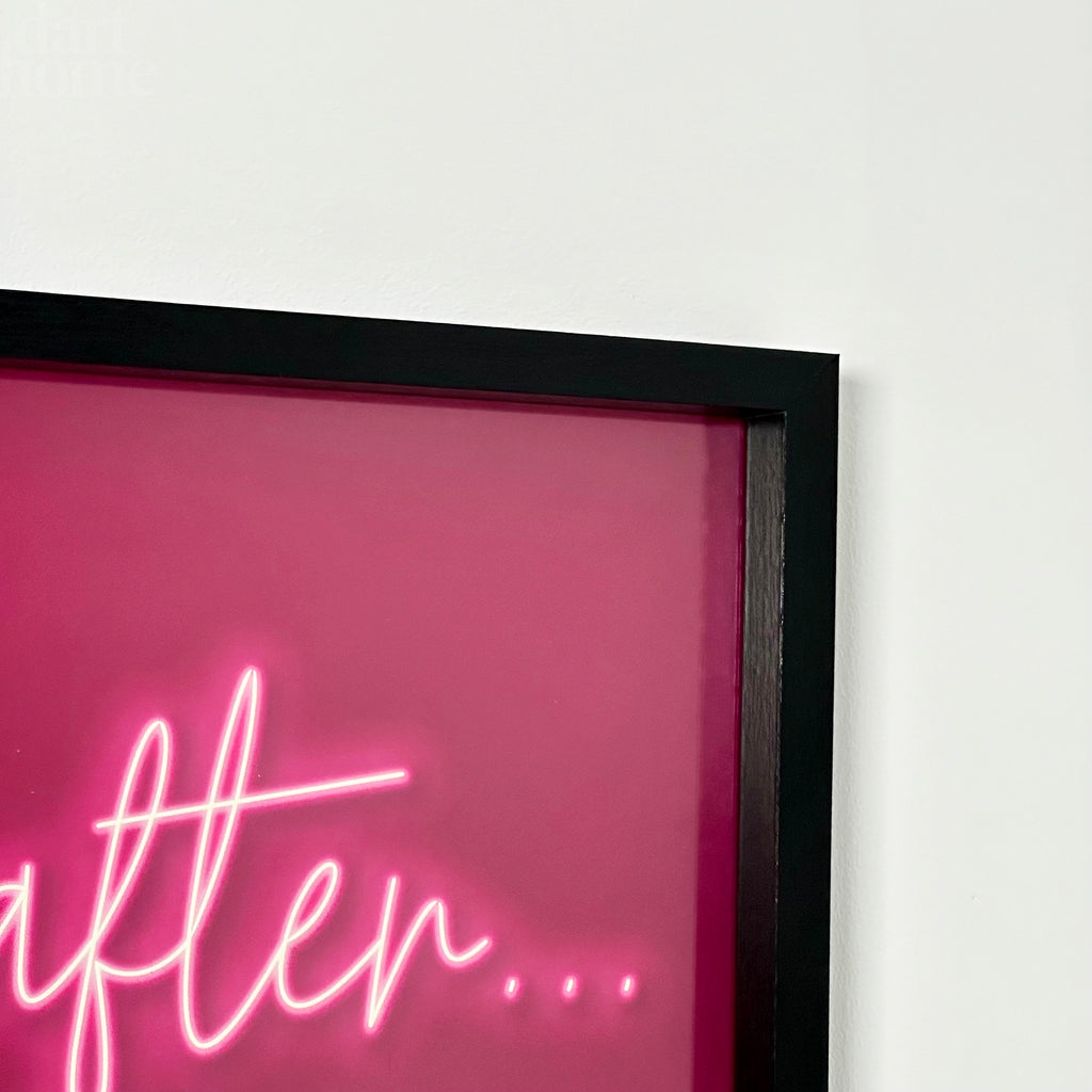 Pink Happily Ever After Framed Neon Wall Art