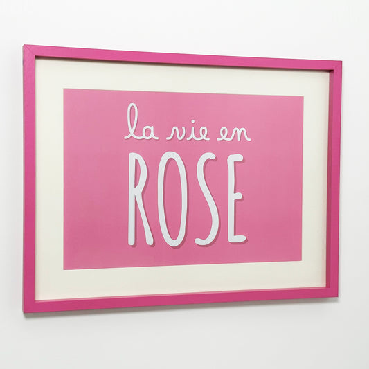 Rosa La Vie En Rose gerahmter Druck