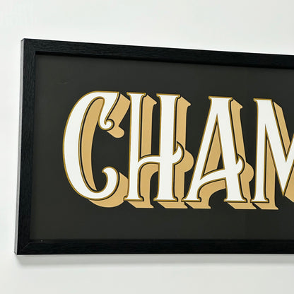 Black Champagne Bar Sign