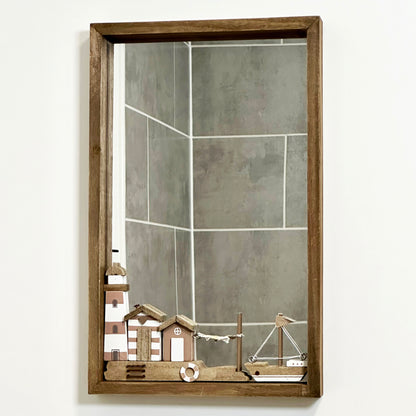 Seashore Boat House Wall Mirror