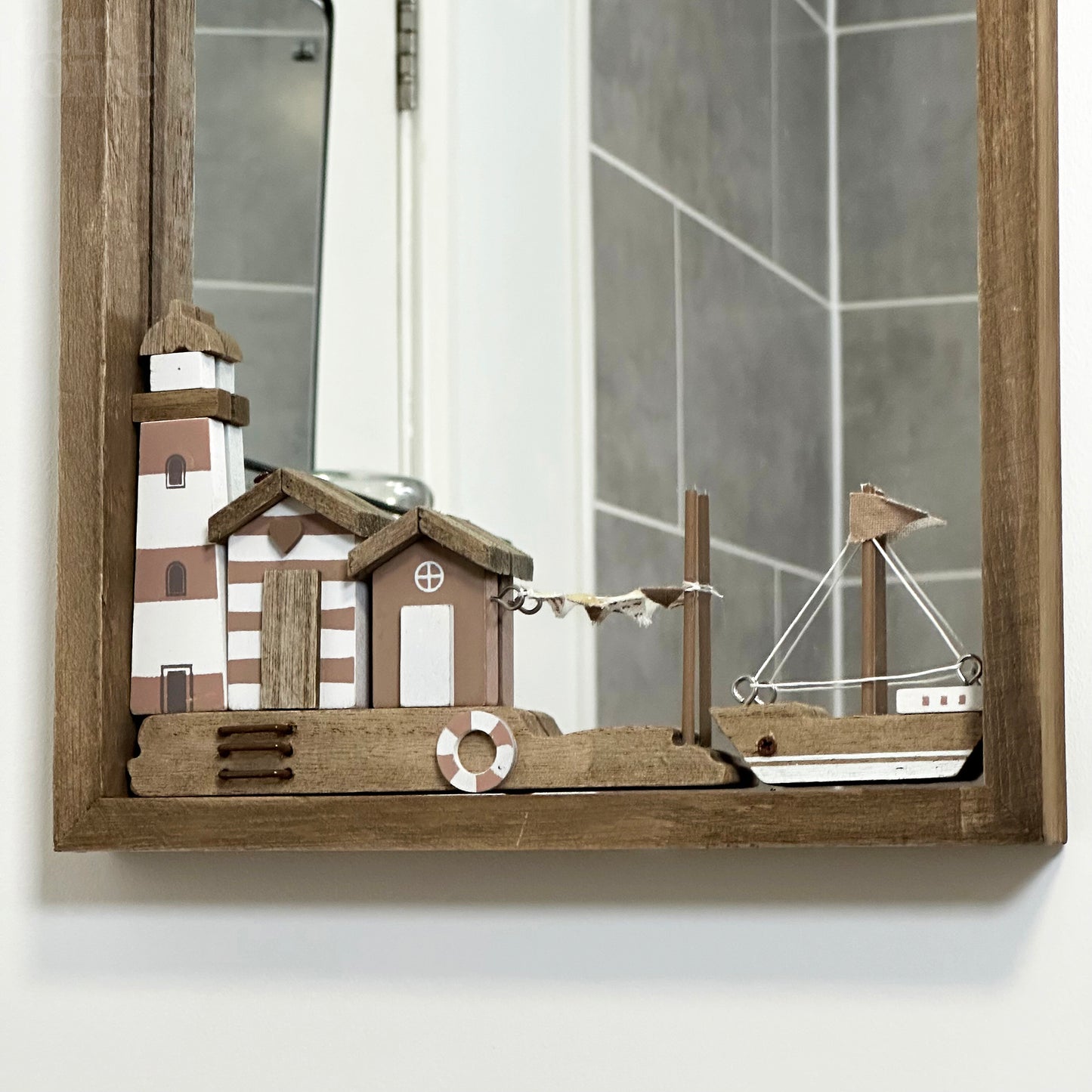 Seashore Boat House Wall Mirror