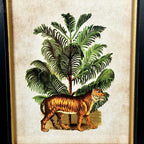 Gerahmter Toile-Druck „Tiger im Dschungel“.