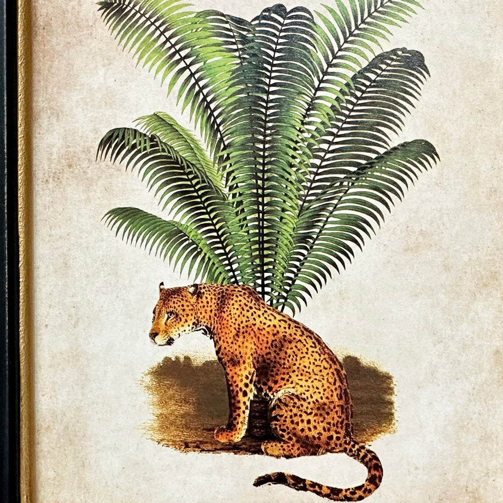 Leopard In The Jungle Toile Framed Print