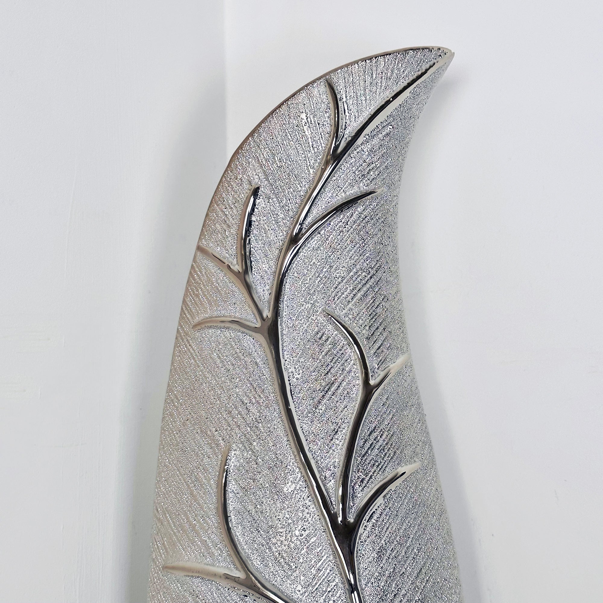Champagne Silver Slender Leaf Vase