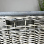 Small Antique Wash Grey Wicker Basket