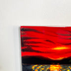 Red Sunset Dock Ceramic Art Tile 8x8"