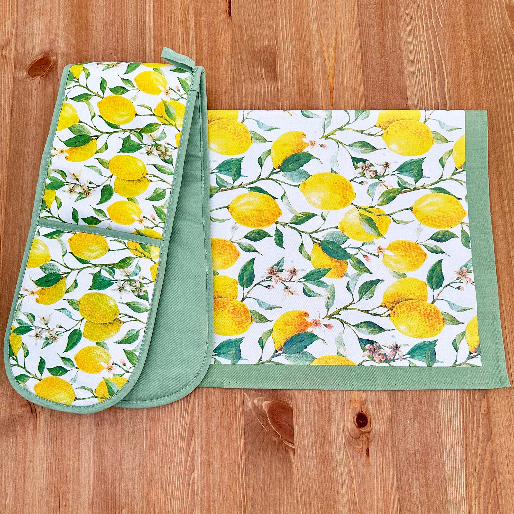 Lemon Grove Oven Glove And Tea Towel Set