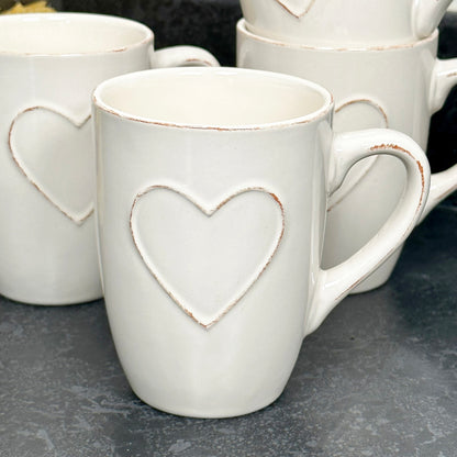 300ml Love Heart Mugs Set Of 4