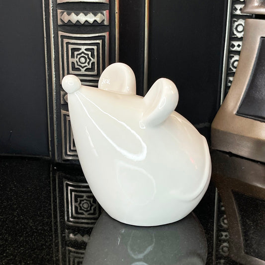 Ceramic White Mouse Figurine