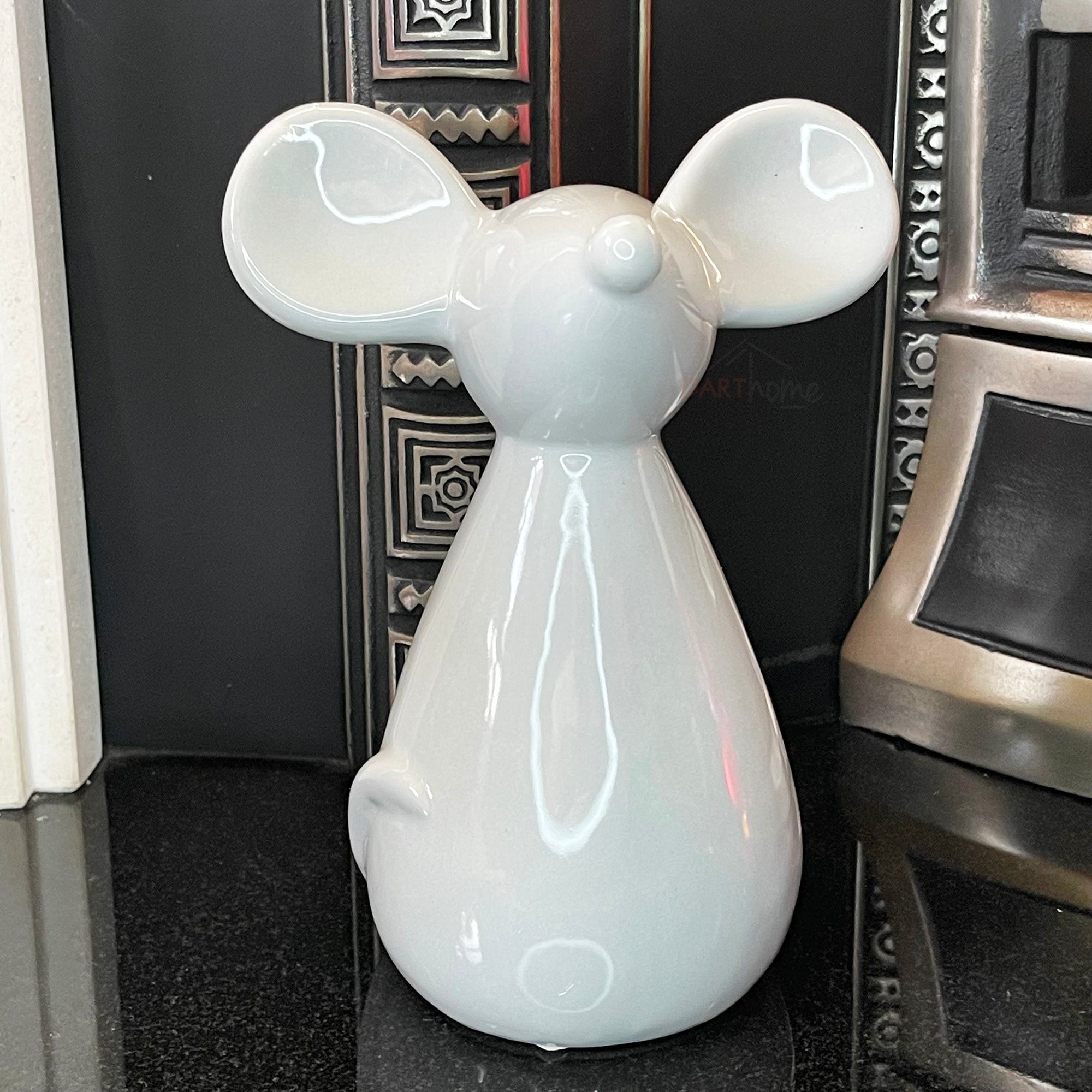 Ceramic Grey Mouse Figurine