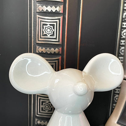 Ceramic Grey Mouse Figurine