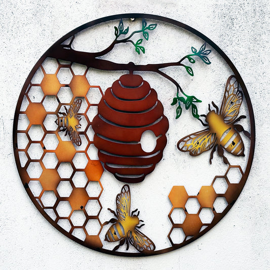 Bienenwaben-Bienenstock-Garten-Wandkunst