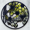 Honey Bee Silhouette Garden Wall Mirror