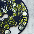 Honey Bee Silhouette Garden Wall Mirror
