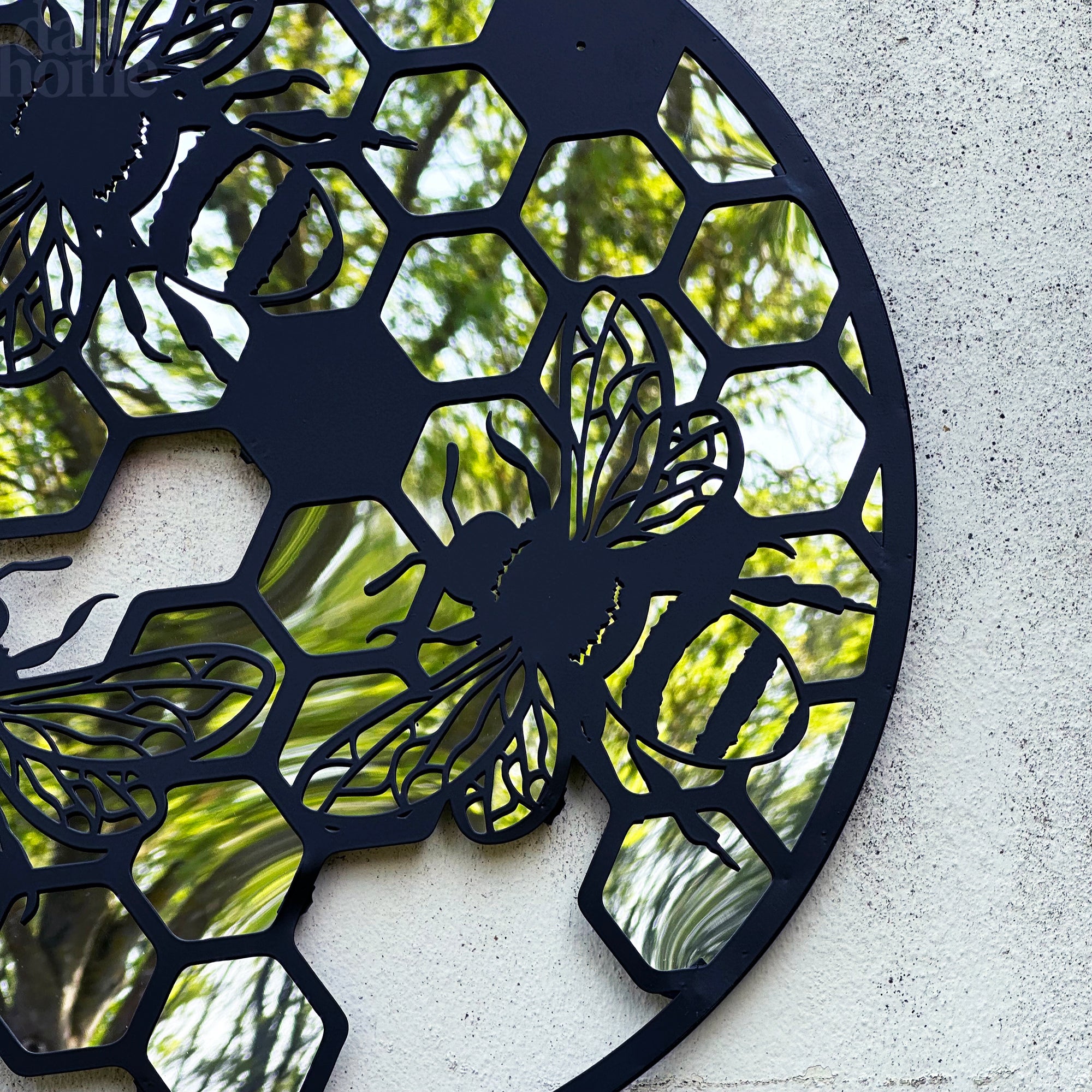 Honey Bee Silhouette Garden Wall Mirror