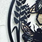 Honey Bee Silhouette Garden Wall Mirror