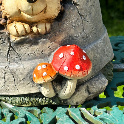 Hedgehog In Antique Bucket Flower Pot