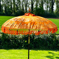 Orangefarbener und goldener Bali-Sonnenschirm, 2 m