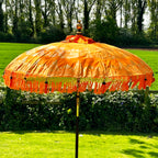 Orangefarbener und goldener Bali-Sonnenschirm, 2 m