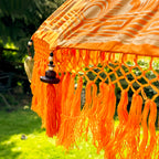 Orangefarbener und goldener Bali-Sonnenschirm, 2 m